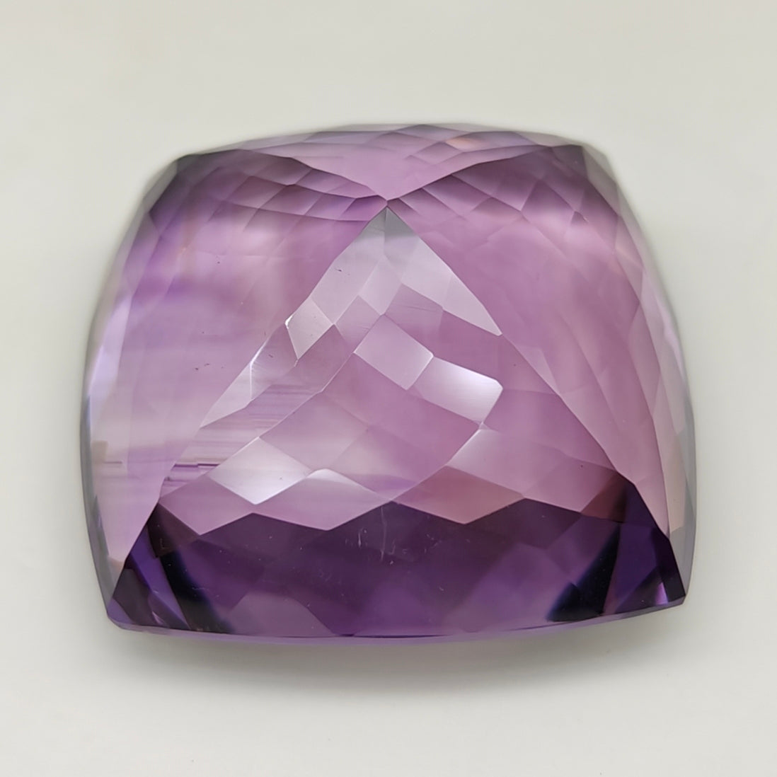 128.70 Ct Natural Cushion-Cut Amethyst Gemstone – Deep Purple Beauty, Large Amethyst Cushion.