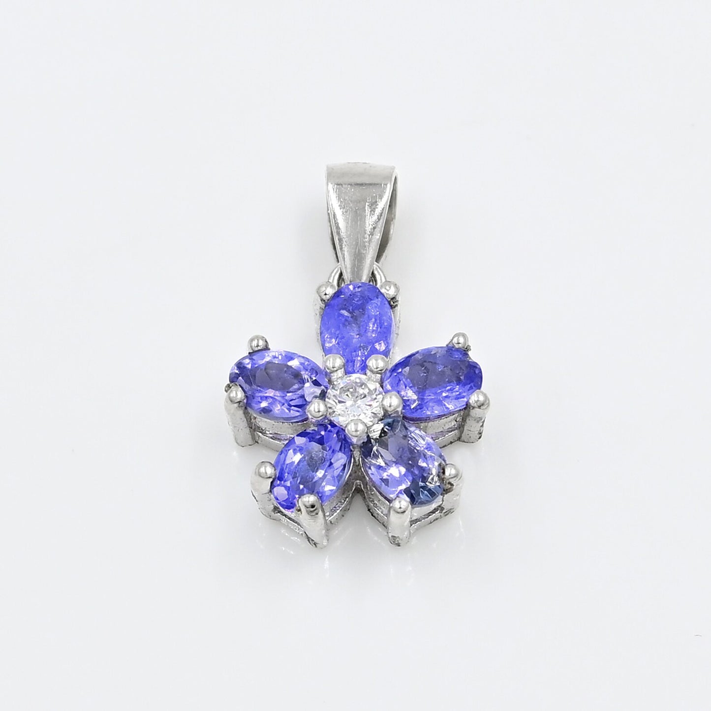 Natural Tanzanite Floral Jewelry Set | 3x4 mm Stones | 925 Sterling Silver