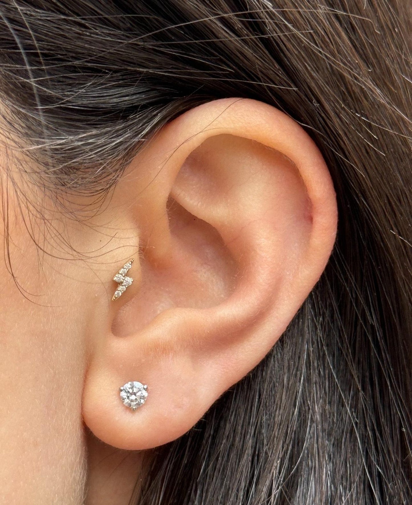 Lab Grown Diamond Stud Earrings Pair in 18K Gold – Available in 1 to 3 Carat Sizes.