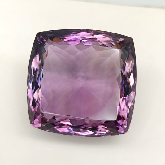 128.70 Ct Natural Cushion-Cut Amethyst Gemstone – Deep Purple Beauty, Large Amethyst Cushion.