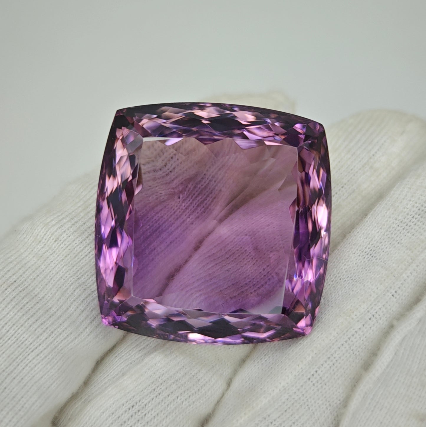 128.70 Ct Natural Cushion-Cut Amethyst Gemstone – Deep Purple Beauty, Large Amethyst Cushion.
